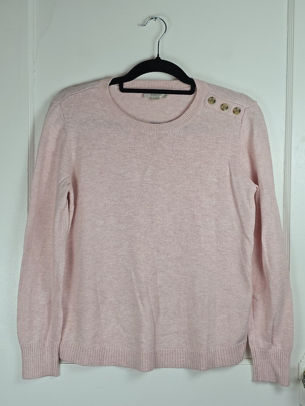 LOFT Outlet  Pink Crewneck Preppy Lightweight Sweater M